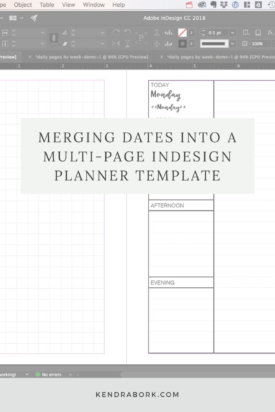 merging dates into a multi-page indesign template